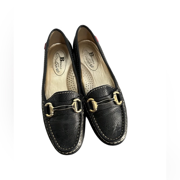 Browns Couture Women’s Black Leather Loafer with Gold Details - Picture 3 of 6